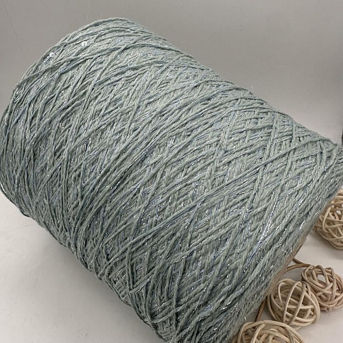 Пряжа в бобинах Silver SGP серо голубой пайетки +люрекс. Цена указана за 10гр