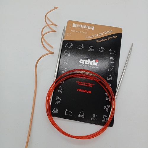 Спицы для вязания Спицы Addi c удлиненным кончиком для тонкой пряжи 150см / 3,5мм