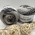 Пряжа Linen Soft лен, вискоза, хлопок 7406 агат