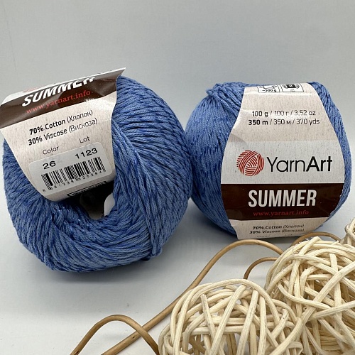 Пряжа YarnArt Summer 26 голубой бархат