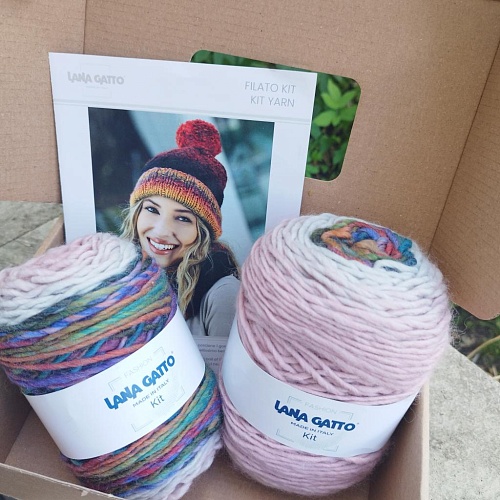 Пряжа набор для вязания KIT (шапка + снуд)