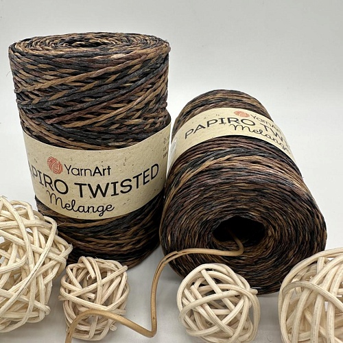 Пряжа Пряжа для вязания рафия крученая Papiro Twisted melange 2309