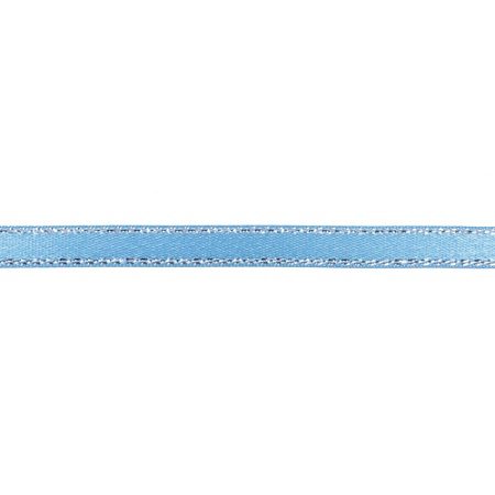 Ленты RB-011 Лента атласная односторонняя 6 мм с серебряной нитью (187 голубой) Цена указана за 10 см