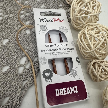 Спицы для вязания Спицы съемные укороченные Dreamz 10см №3.75 /ламинированная береза, оранжевая лилия, 2шт в упаковке