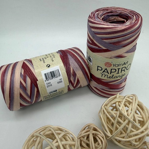 Пряжа для вязания рафия Papiro Melange 2310