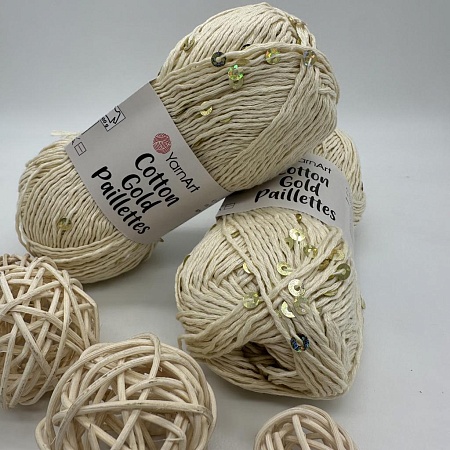 Пряжа Cotton Gold Pailletes 7103