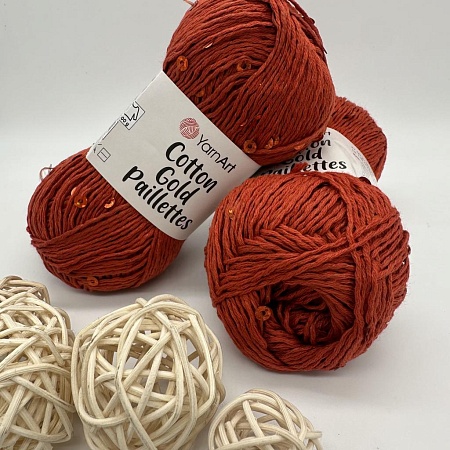 Пряжа Cotton Gold Pailletes 7117