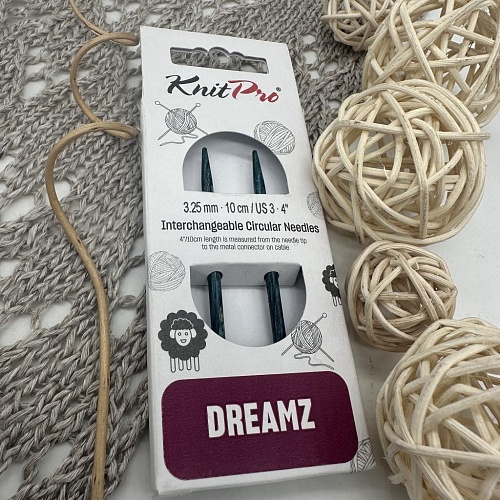 Спицы для вязания Спицы съемные укороченные Dreamz 10см №3.25 /ламинированная береза, королевский синий, 2шт в упаковке