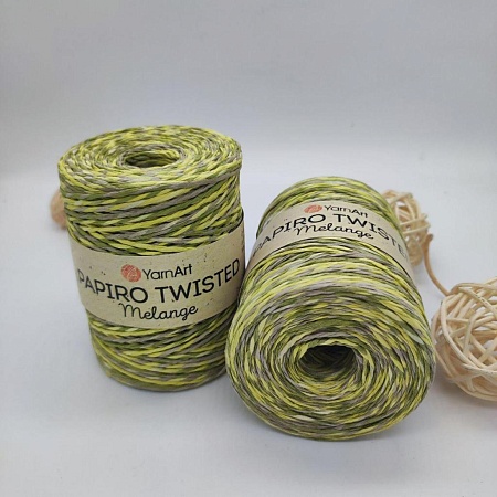 Пряжа Пряжа для вязания рафия крученая Papiro Twisted melange 2312