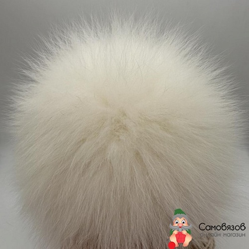 Аксессуары для одежды и обуви Помпон из натурального меха (песец), d-14-16 cм &amp;quot;помпон натуральный белый&amp;quot;