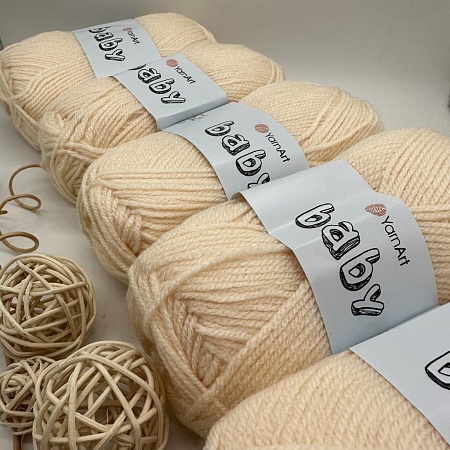 Пряжа Yarn Art Baby (бэби) 854 цвет ванили