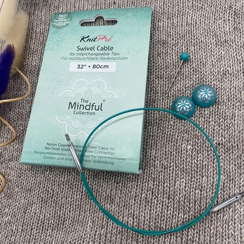 Спицы для вязания 36604 тросик поворотный Mindful 80 см