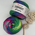 Пряжа Symphony dream 3105 тропикал сочно фуксия-зелень-лимон-фиолетсирень-серый