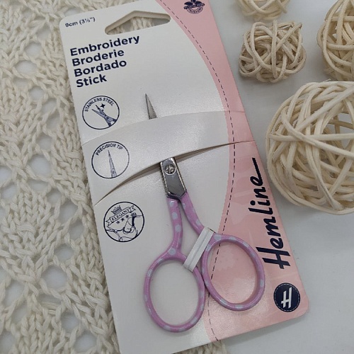 Аксессуары для шитья B5429 Ножницы 9см (розовые в белый горох)