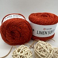 Пряжа Linen Soft лен, вискоза, хлопок 7310 спелая клубника