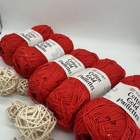 Пряжа Cotton Gold Pailletes 7115