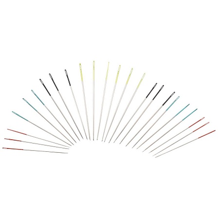 Иглы 10281 Иглы ручные для вышивания и шитья с цветным ушком Crewels № 9-12, 24шт
