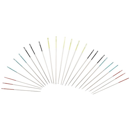 Иглы 10281 Иглы ручные для вышивания и шитья с цветным ушком Crewels № 9-12, 24шт