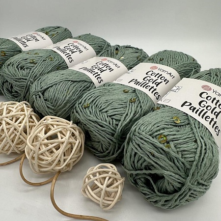 Пряжа Cotton Gold Pailletes 7113